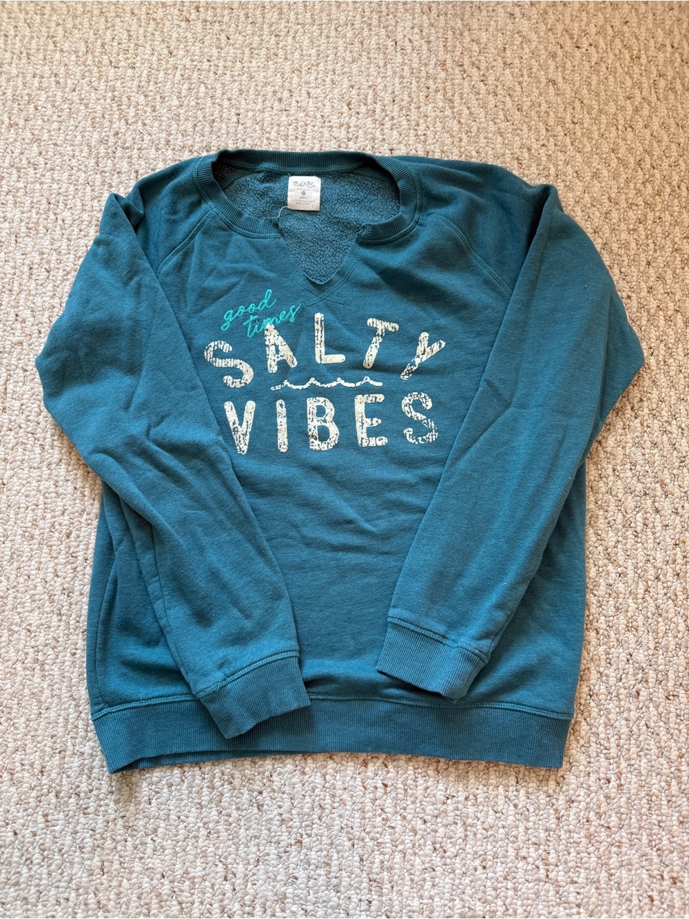 Teal "Salty Vibes" Graphic Sweatshirt